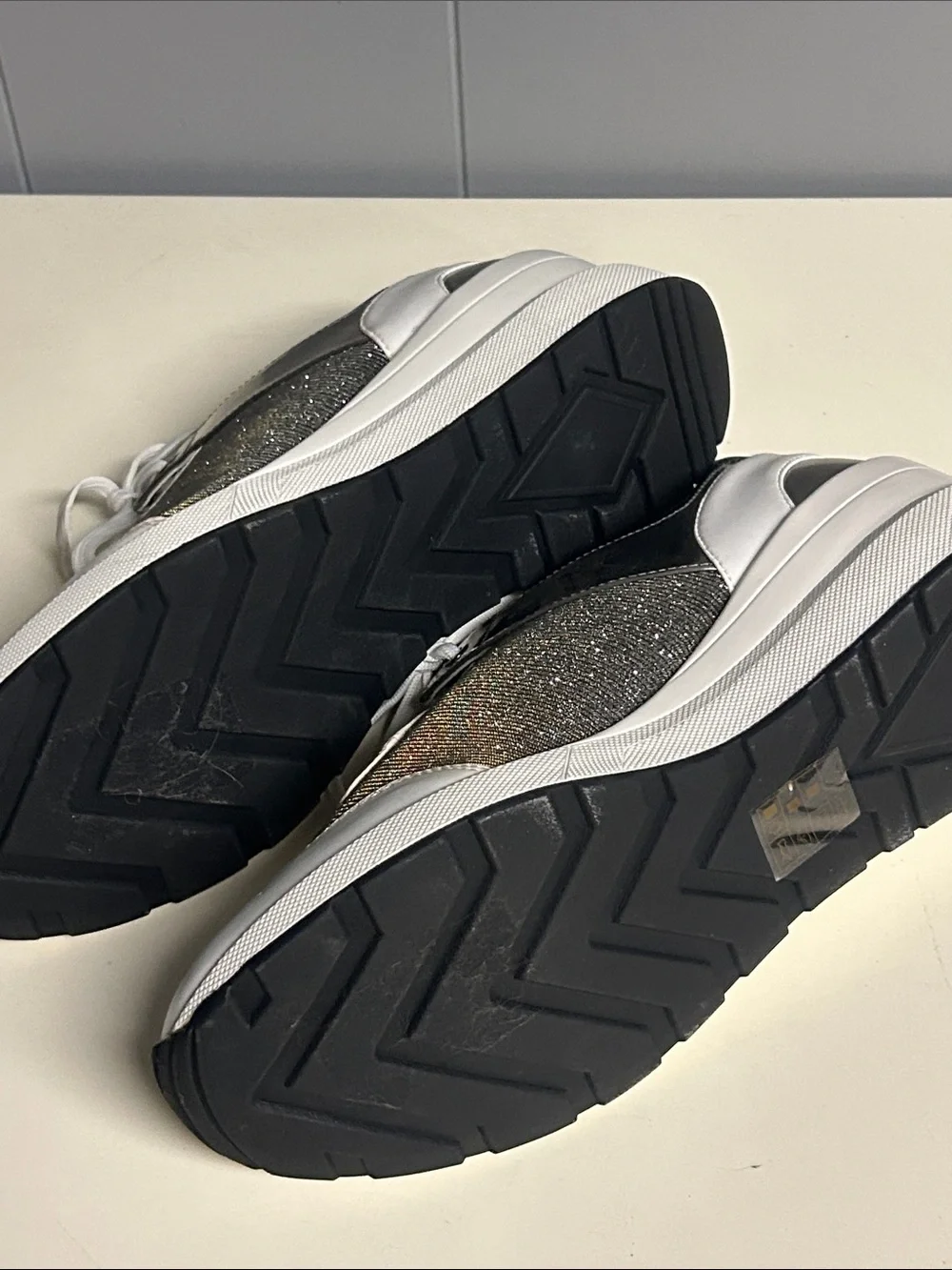 Michael Kors Metallic Olive & White Lace-Up Sneakers